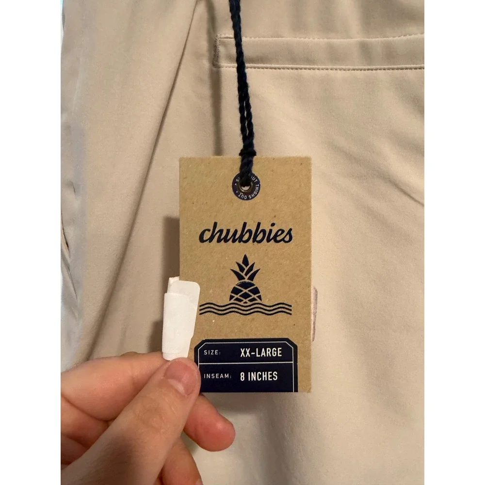 Chubbies Khaki Flat Front Shorts‎ Mens XX-Large 8 Inch Inseam